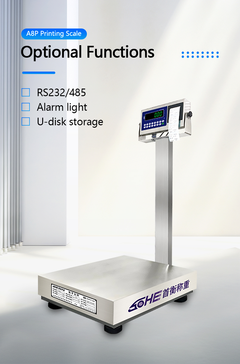 200 Product Capacity 500kg Fully Stainless Steel Scales with LED Display and Customization