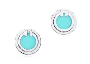 Wholesale ODM Turquoise Circle Earrings , Dia 9.65mm 18k Turquoise Earrings 2.37g Weight from china suppliers