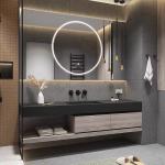 Plywood Bathroom Vanity Units , slate Countertop Floating Vanity Cabinet