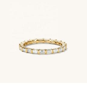 Wholesale White CZ Ring 925 Sterling Silver Baguette Eternity Band Ring from china suppliers