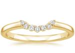 0.15ct 14k Yellow Gold Stackable Rings , Diamond Stacking Rings 2mm 1.5mm Stone