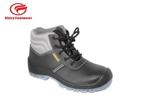 Fashionable Construction Genuine Leather Safety Shoes BK Mesh / Cambrelle Lining