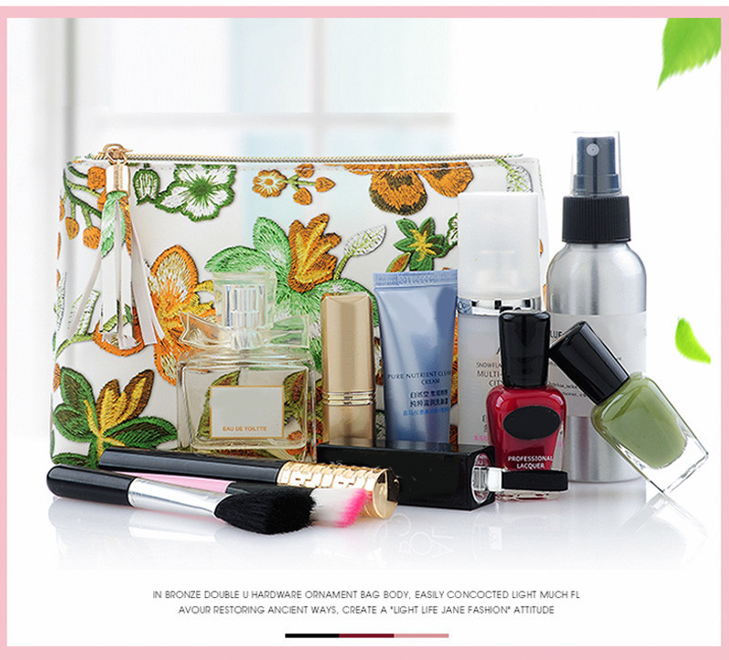 Wholesale Vivid Embroidery Flower Pattern Fabric Elegant Beauty Bag