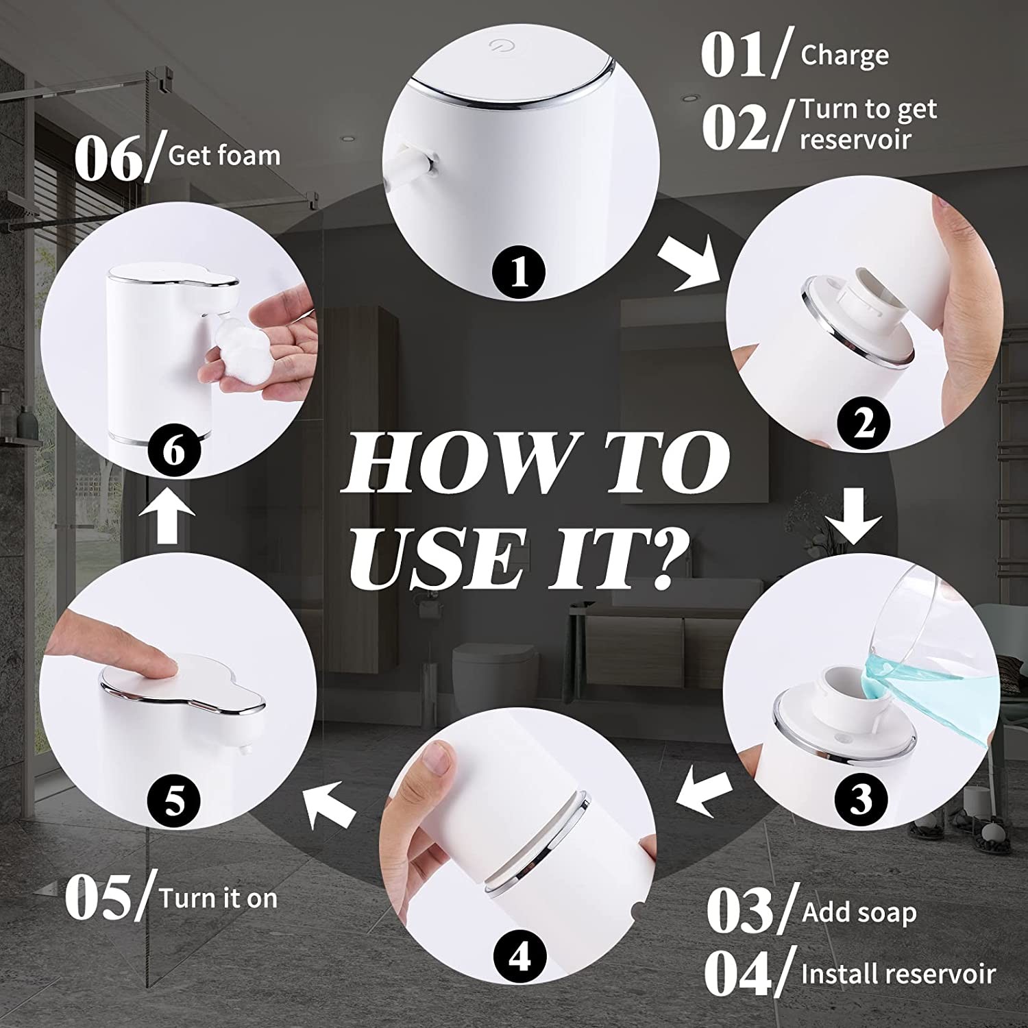 Electric Countertop Touchless Hand Sanitizer Dispenser 300ML 6CM Sensor Distance