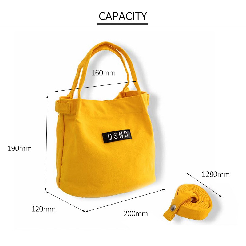 Custom Logo Cotton Canvas Fashion Office Adult Lunch Bag with Handle