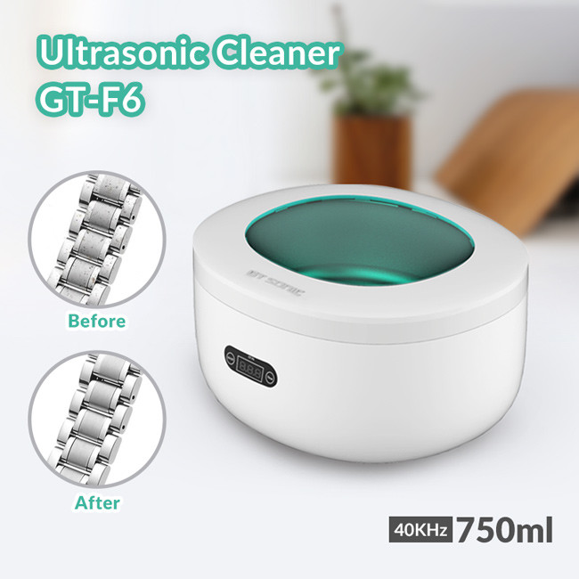 White Electronic Jewelry Cleaner , Small Ultrasonic Jewelry Cleaner 750Ml