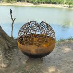 Camping corten steel fire bowl Fire Pit Ball Crafted