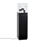 16" Jewelry Pedestal Display Case Pedestal Display Cabinet Locking Drawer LED