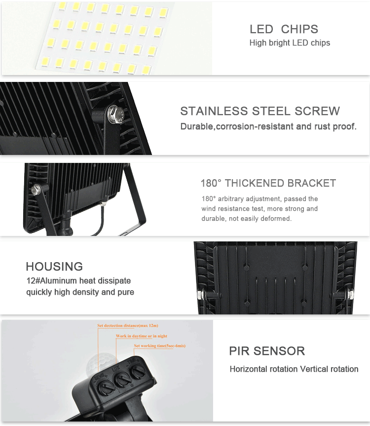 Aluminum Ultra Thin Sensor 10w Outdoor LED Flood Lights