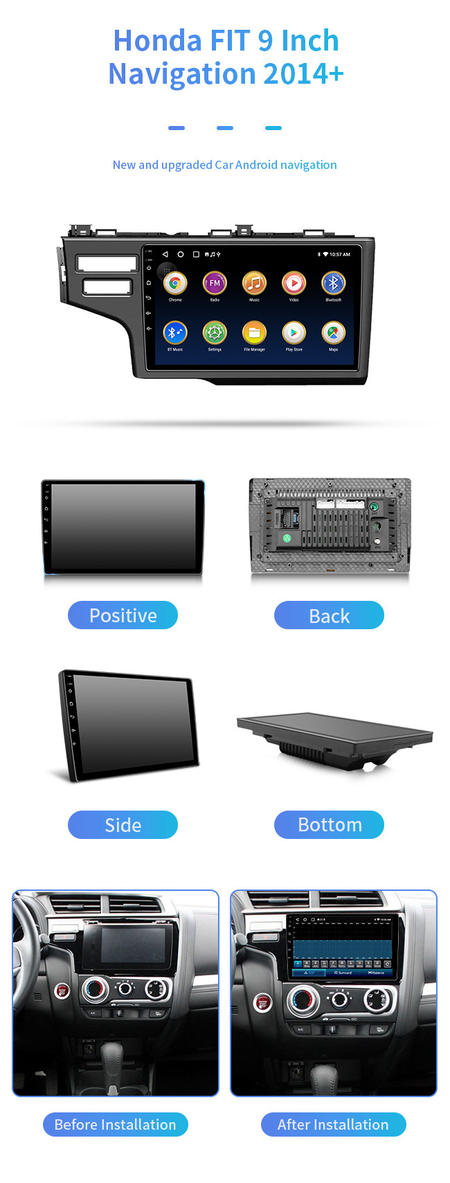 8-core For Honda FlT 2014+ 4G WiFi Android car computer Bluetooth Car Navigation