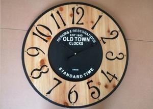 Wholesale Handmade Classical Retro 12H Round Wooden Clocks from china suppliers