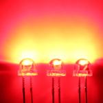 0.5W 5mm 620-630nm Red Color 4000mcd-5000mcd Strawhat Shape Clear Lens 120deg