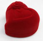 Heart Trinket Small Jewelry Velvet Box Red Color Recycled For Wedding