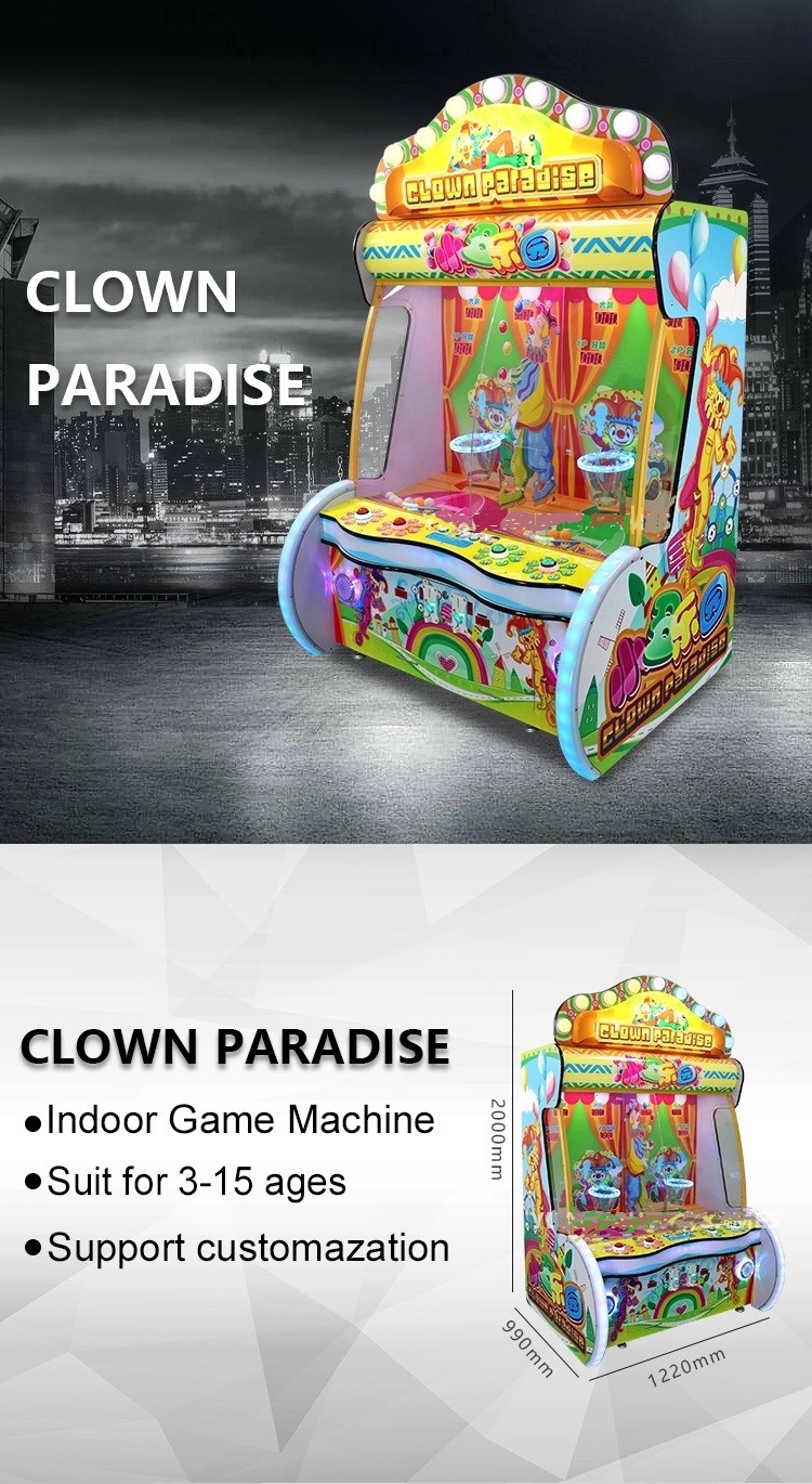 Clown Paradise Ticket Redemption Arcade Machines 110V / 220V 150KG Weight