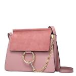 Nubuck Leather Handbags Shoulder Bag with Metal Ring Vintage Lady Daily Bags