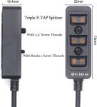 Metal Triple D Tap Splitter Cable 0.5M For Photography Power