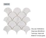 16kgs/Sheet CE Carrara Decorative Mosaic Tiles Fan Shaped Inkjet Matt Finished