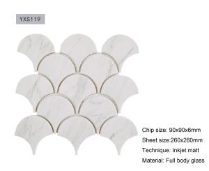 Wholesale 16kgs/Sheet CE Carrara Decorative Mosaic Tiles Fan Shaped Inkjet Matt Finished from china suppliers