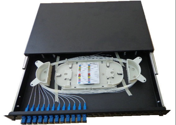 1U 19 FIBER OPTIC SLINDING RACK 24 Ports FTTH Fiber Patch Panel
