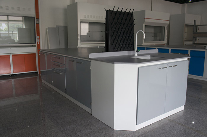 Grey epoxy resin lab benches chemical resistance / laboratory table tops