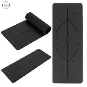 Wholesale Natural Rubber Yoga Mat, Carved Body position lines Non-Slip Fitness pad 5mm Excercise Pad from china suppliers