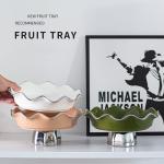 Flower Shape Dessert Stand Ceramic Dry Fruit Tray Porcelain Dessert Plate