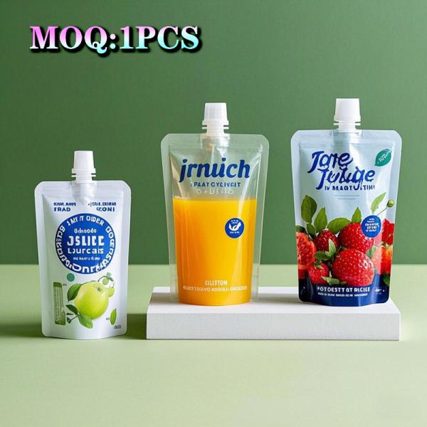 Wholesale Stand Up Spout Bag Drinking Plastic Packing Bag Liquid Pouches Juice