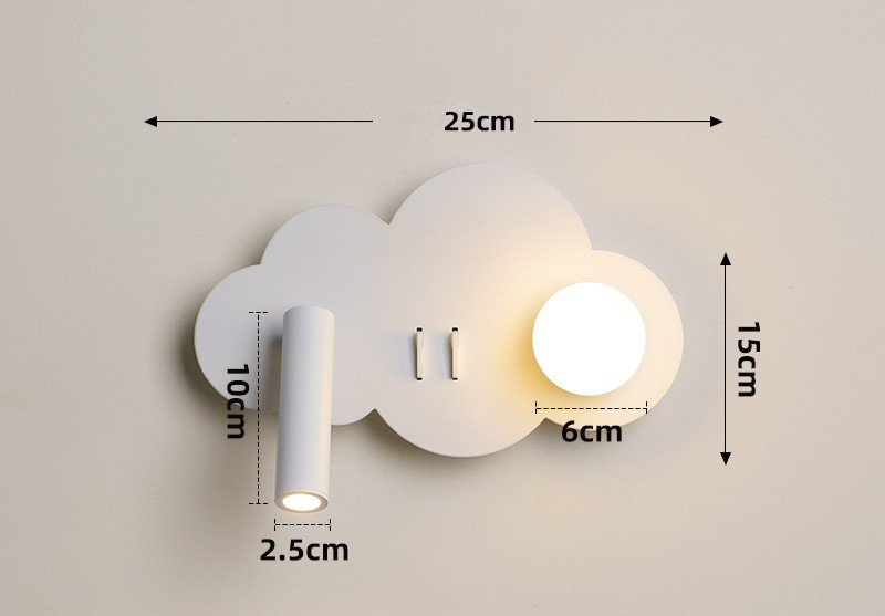 Bedroom bedside reading wall lamp creative full acrylic ball eye protection spotlight modern sofa background wall lamps