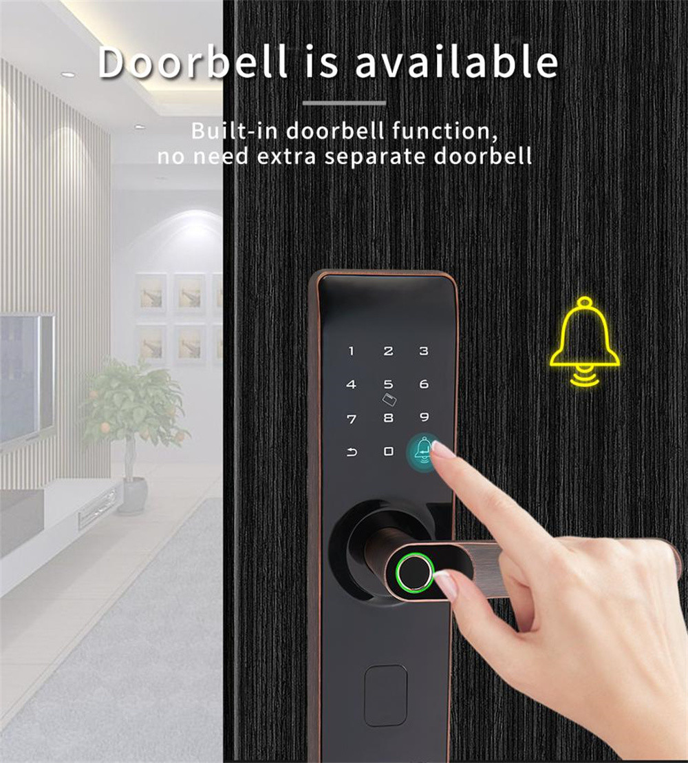 Glomarket Fingerprint Smart Door Lock Smartphone Tuya WiFi APP Zinc Alloy Intelligent Anti-theft for Home Apartment