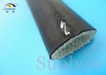 Silicone Coated Fibreglass Fire Sleeving Black 20mm For Steel Plants Smelters