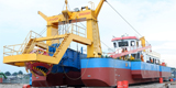 Marine Dual Pump Dredger 32 Inch Alloy Cast Iron Material Abrasion Resistant