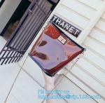waterproof promotional clear tote pvc handle shopping bag, PVC mat waterproof