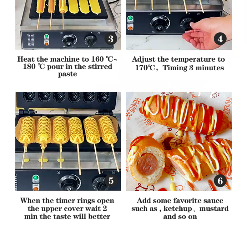 Kitchen Utensil Waffle Maker for Snacks and Hot Dogs 7.5 KG Temperature 50-300 Degree