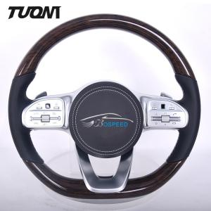 Wholesale Custom Wooden Steering Wheel Mercedes Benz Black Smooth Leather from china suppliers