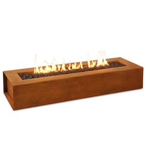 Wholesale Gas Propane Heating Corten Steel Fire Pit 1200 X 600 X 320mm Courtyard Decoration from china suppliers