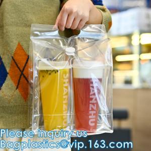 Wholesale Drink Handle Bags, Cup Hanging Tote Bag, Store Milk Tea Coffee Green Cup Cover Cartoon Plastic Tote Bag from china suppliers