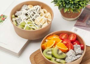 Wholesale Disposable kraft paper bowl 12 oz takeaway fast food container strong disposable bowls from china suppliers