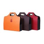 2 Wine Bottles Leather Gift Box