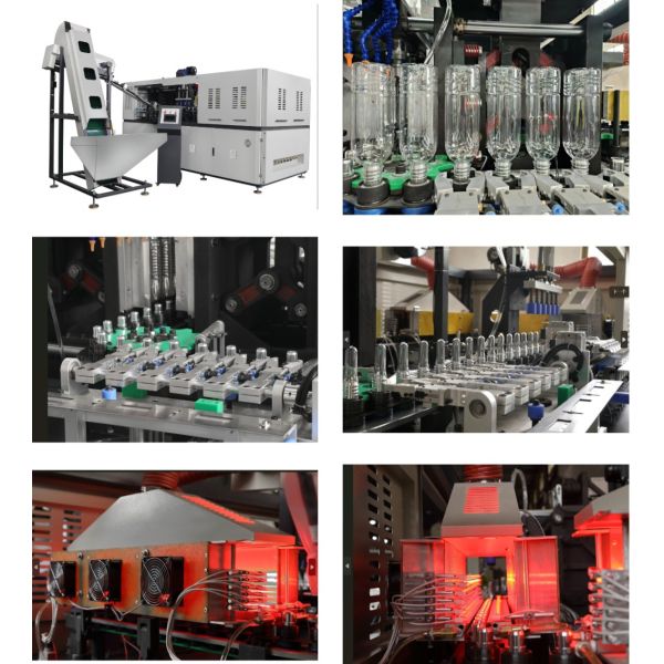 Used Automatic PET Blow Molding Machine with 8000kN Clamping Force for 2L Bottles and Mitsubishi PLC Control