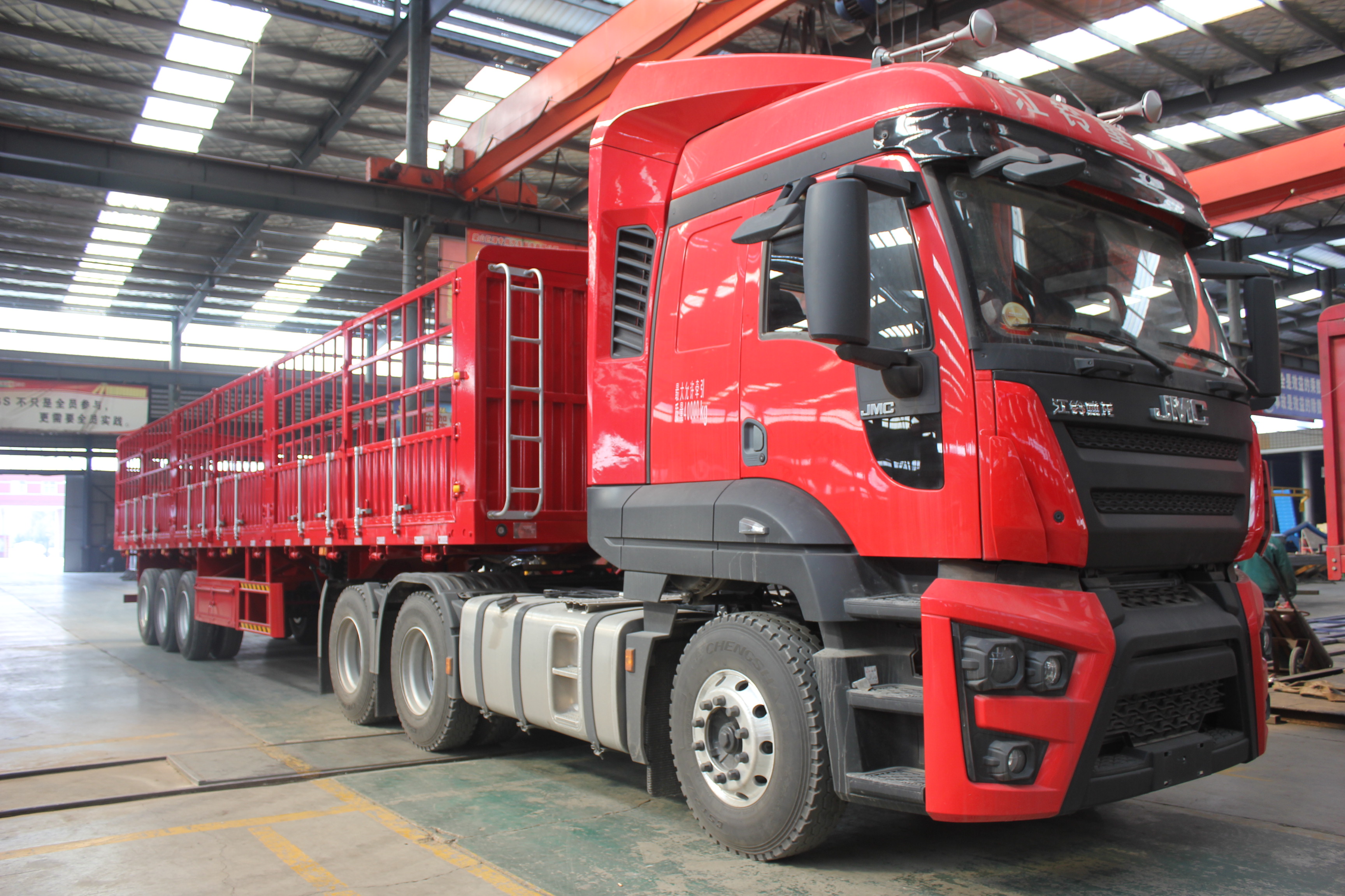 50Ton Leaf Spring Fence Cargo Transport Semi Trailer /Kin Pin 2''/3.5'' Bolt Type