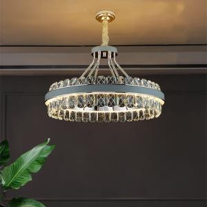 Wholesale Luxury Bright Gold Iron Hanging Crystal Chandelier AC85V ra80 from china suppliers