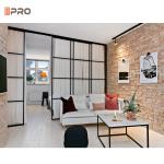 Slim Aluminum Frame Sliding Glass Door For Wardrobe / Bedroom
