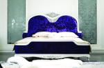 French fabric luxury solid wood carved double bed European style princess