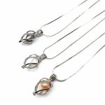 Natural Pearl Oyster Pearl Cage Pendant Silver Lady Charm Surprise Valentine's