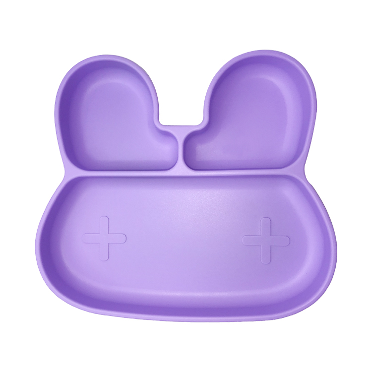Baby Feeding Bpa Free Suction Plate Customized Rabbit Shape Food Grade