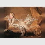 Traditional Nude Woman Portrait / Canvas Art Portrait Brush Strokers Photo