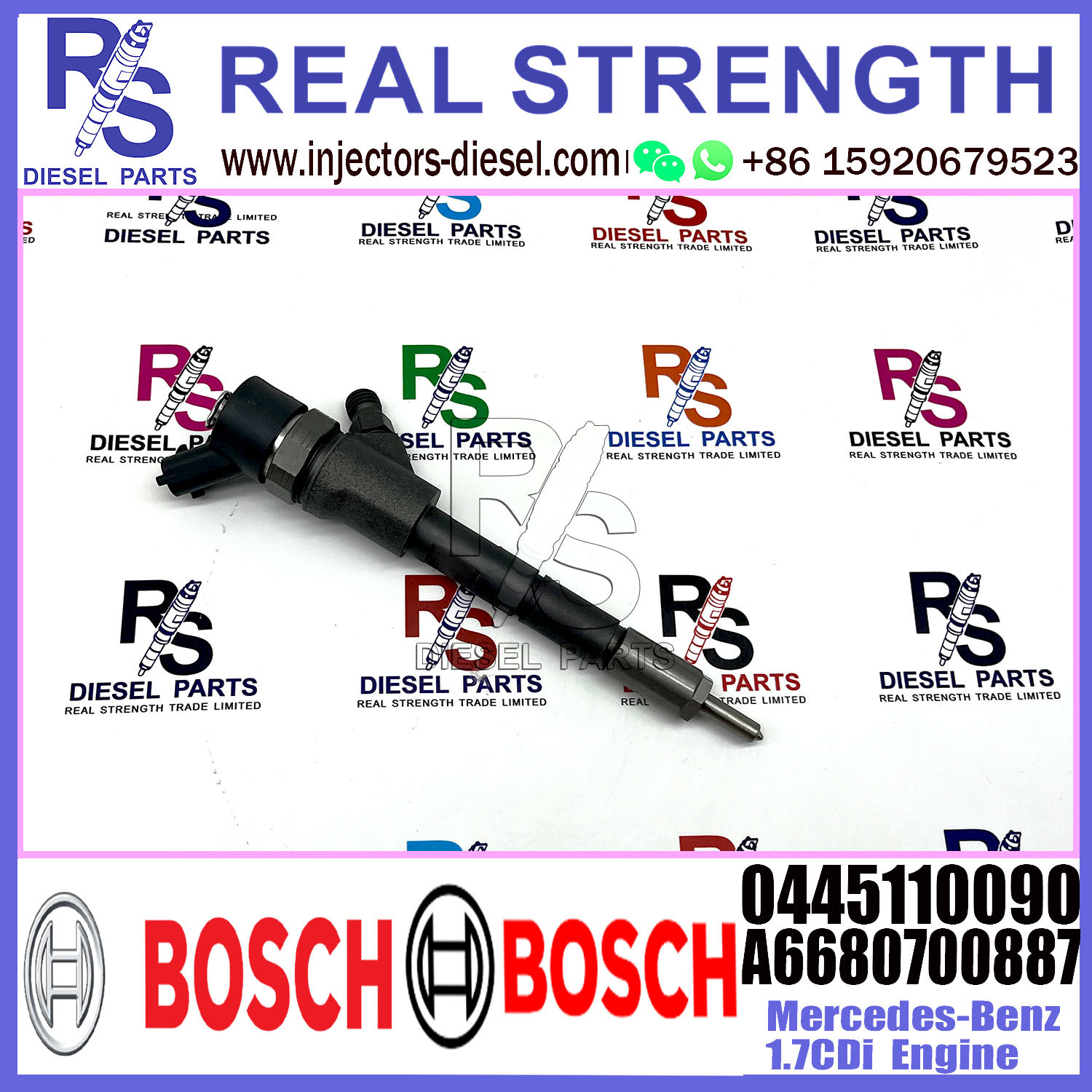 Diesel Fuel Common Rail Injector 0445110090 A6680700887 0445110089 0986435033 For Mercedes-Benz 1.7CDi Engine