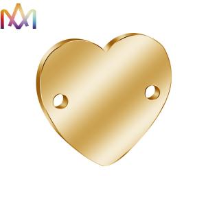 Wholesale 2 Hole Heart Shape 1mm 304 Stainless Steel Blank Stamping Tag from china suppliers