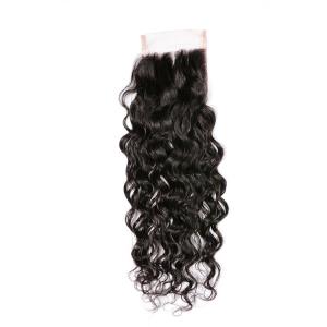 Wholesale Malaysian Water Wave Swiss Lace Closure Free Parting Natural Color No Shedding from china suppliers