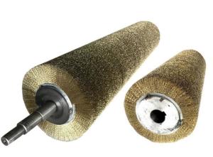 Wholesale Customized Industrial Brush 0.15mm Wire Copper Wire Wrapped Roller Brush For Stripping Reed Stems from china suppliers